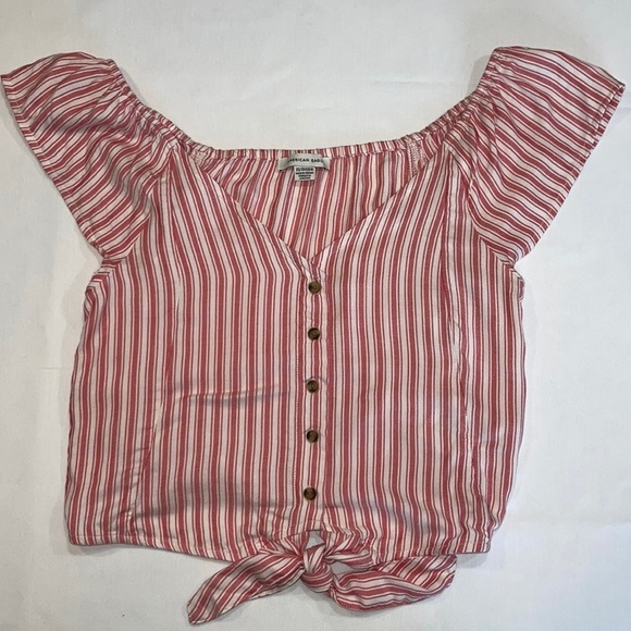 AMERICAN EAGLE • Red & White stripe • cropped top • XS • Summer Festival Country - Picture 2 of 13